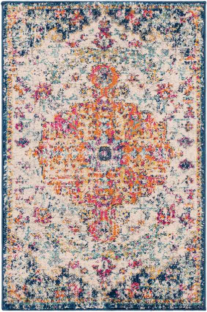 OLIVIA Vintage Rug I Living Room, Bedroom I Traditional Oriental Boho Rug, Soft Area Rug, Short Pile, Easy Care I Multicolour, Orange