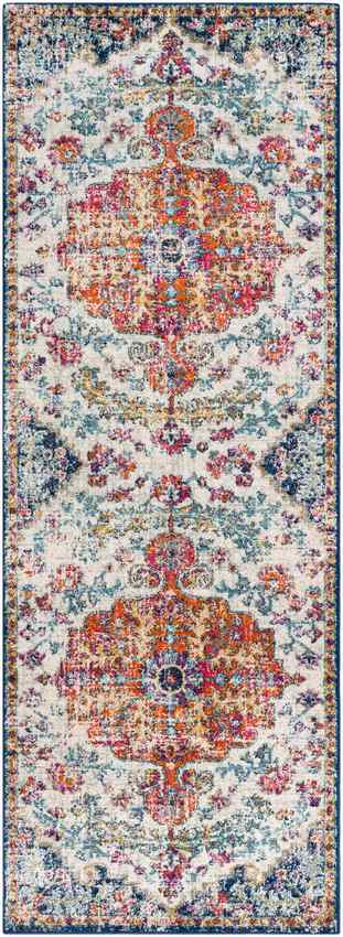 OLIVIA Vintage Rug I Living Room, Bedroom I Traditional Oriental Boho Rug, Soft Area Rug, Short Pile, Easy Care I Multicolour, Orange