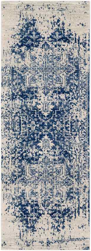 AMELIA Vintage Rug I Living Room, Bedroom, Hallway I Traditional Oriental Boho Rug, Soft Area Rug, Short Pile, Easy Care I Blue, Beige