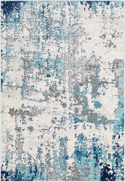 LEAH Abstract Rug I Living Room, Bedroom, Hallway I Modern Marble Rug, Soft Luxurious Area Rug, Short Pile I Blue, Grey, White