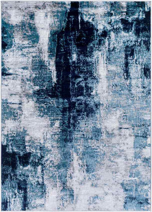 DOLE Abstract Rug I Living Room, Bedroom, Dining I Modern Marble Rug, Soft Luxurious Area Rug, Short Pile, Easy Care I Blue, Grey