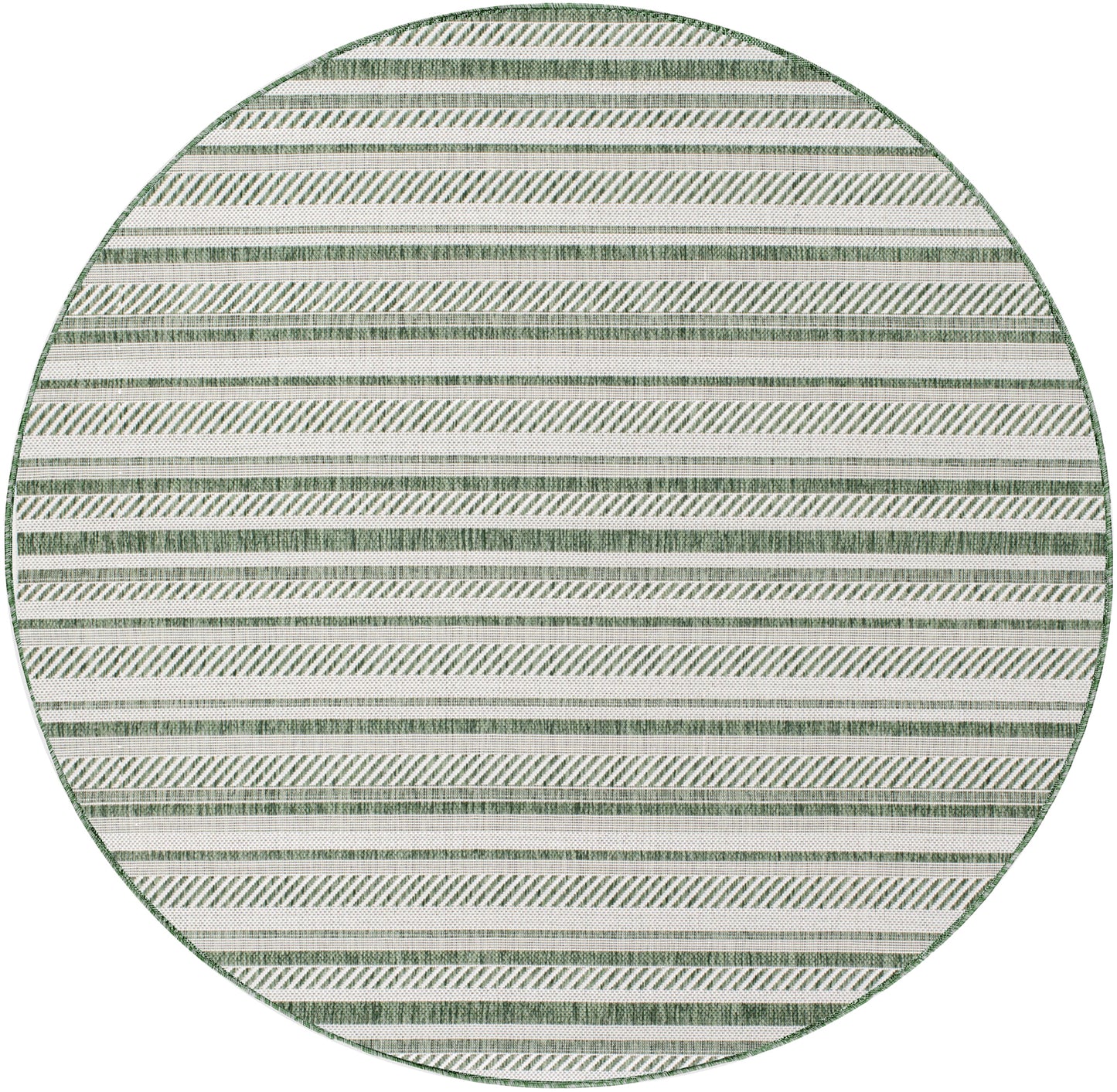 PAU In- & Outdoor Rug I Balcony, Terrace, Kitchen, Garden, Veranda, Patio I Modern Boho Rug, UV Weather Stain Resistant I Green, Ivory