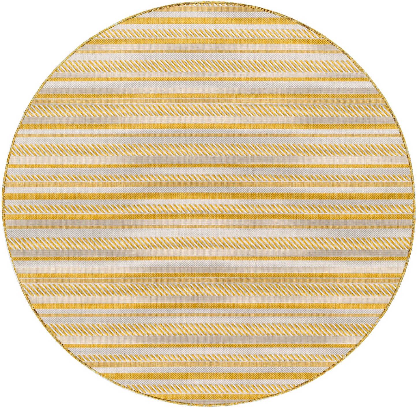 PAU In- & Outdoor Rug I Balcony, Terrace, Kitchen, Garden, Veranda, Patio I Modern Boho Rug, UV Weather Stain Resistant I Yellow, Ivory