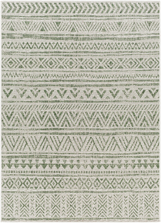 GOFF In- & Outdoor Boho Moss Green Rug