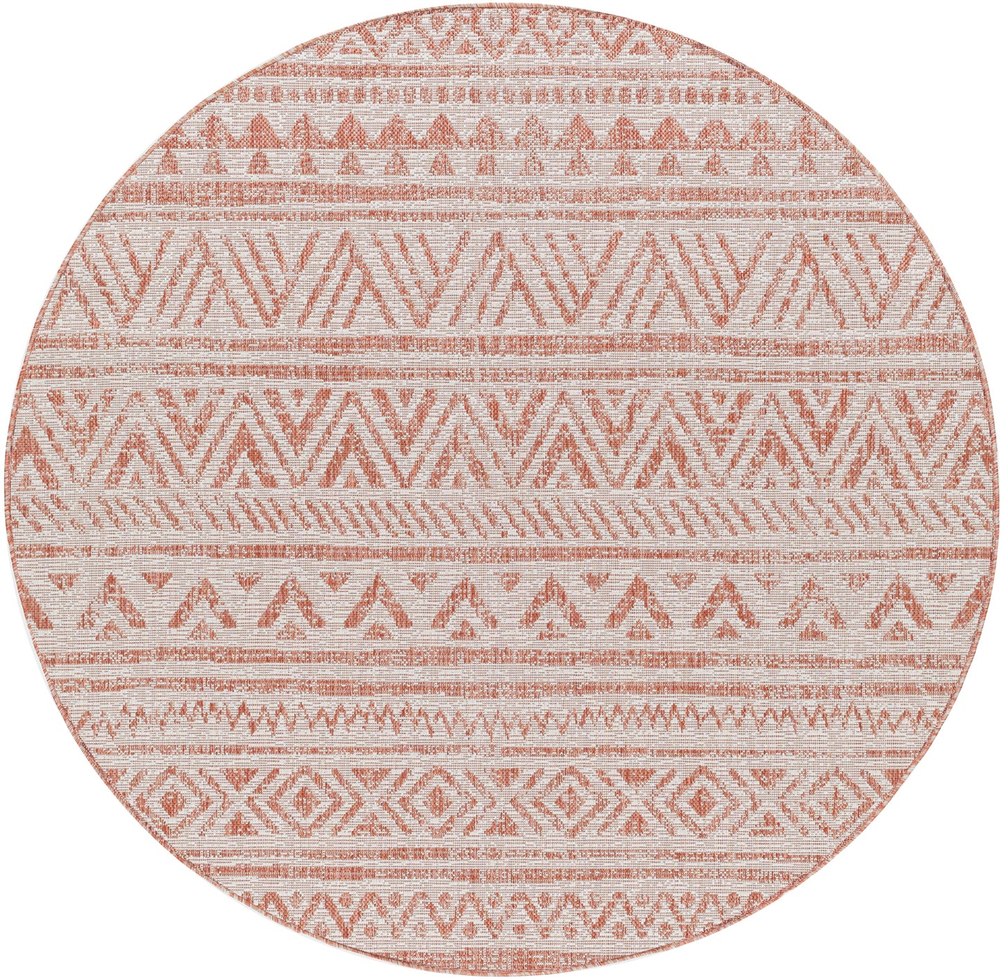 GOFF In- & Outdoor Rug I Balcony, Terrace, Kitchen, Garden, Veranda, Patio I Modern Boho Rug, UV Weather Stain Resistant I Pink, Ivory