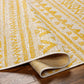 GOFF In- & Outdoor Rug I Balcony, Terrace, Kitchen, Garden, Veranda, Patio I Modern Boho Rug, UV Weather Stain Resistant I Yellow, Ivory