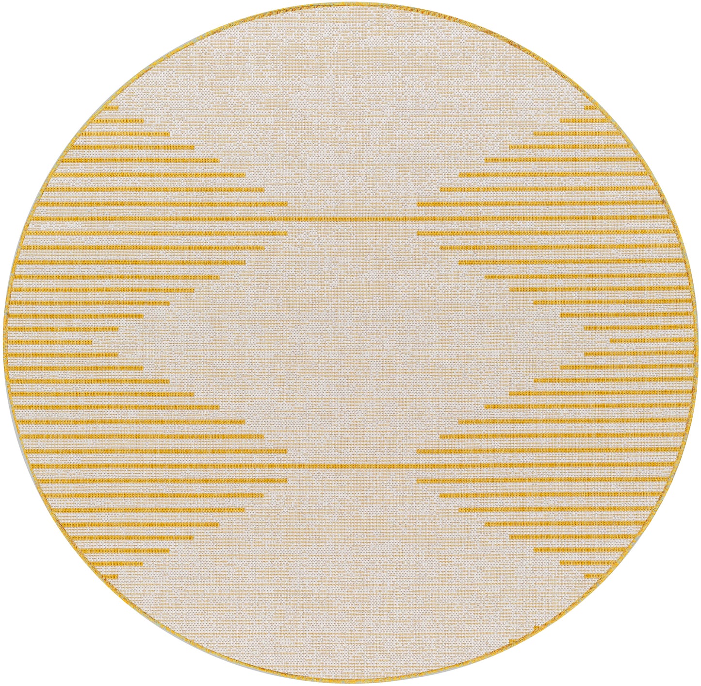 OKSWERD In- & Outdoor Rug I Balcony, Terrace, Kitchen, Garden, Patio I Modern Boho Rug, UV Weather Stain Resistant I Yellow, Ivory