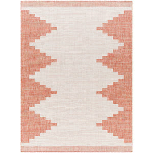 WOLFHEZE In- & Outdoor Rug I Balcony, Terrace, Kitchen, Garden, Patio I Modern Boho Rug, UV Weather Stain Resistant I Pink, Ivory