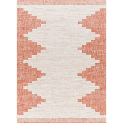 WOLFHEZE In- & Outdoor Rug I Balcony, Terrace, Kitchen, Garden, Patio I Modern Boho Rug, UV Weather Stain Resistant I Pink, Ivory