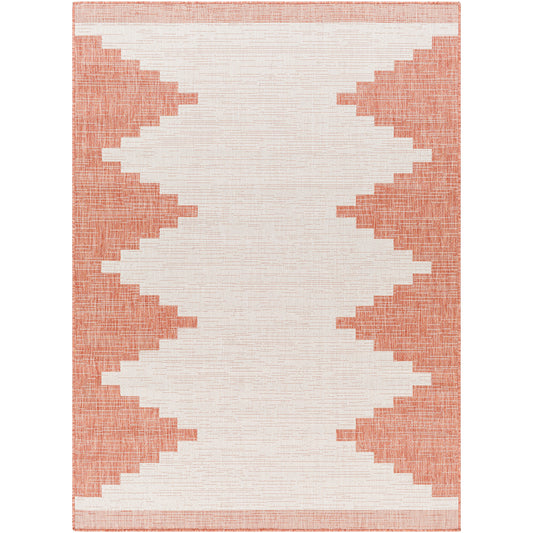 WOLFHEZE In- & Outdoor Boho Coral Grey Rug