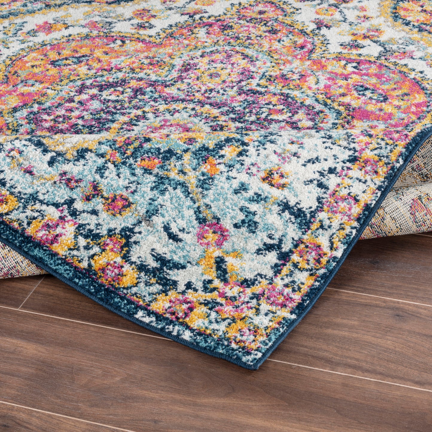 LOLA Vintage Traditional Oriental Boho Pink Saffron Area Rug