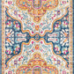 DEINUM Vintage Rug I Living Room, Bedroom, Hallway I Traditional Oriental Boho Rug, Soft Area Rug, Short Pile, Easy Care I Orange, Blue