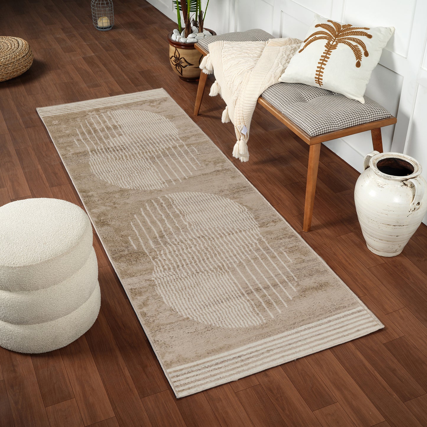 LAKIN Scandi Modern Boho Brown Area Rug