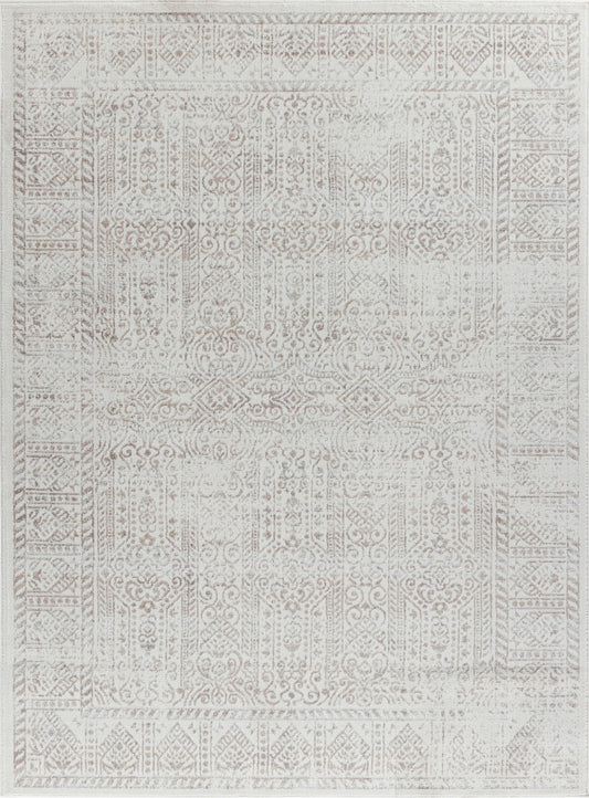 MAKITA Vintage Traditional Oriental Boho Tan Grey Area Rug