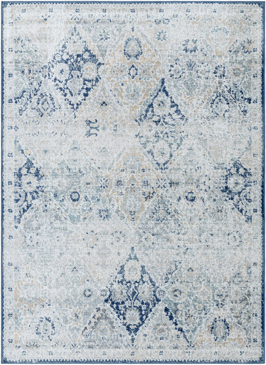 EMILLY Vintage Traditional Oriental Boho Blue Area Rug