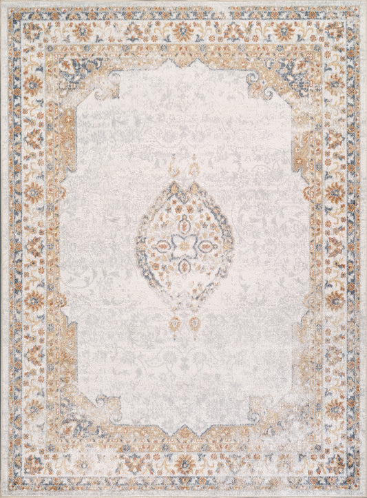 CANDY Machine Washable Traditional Boho Grey Brown Area Rug