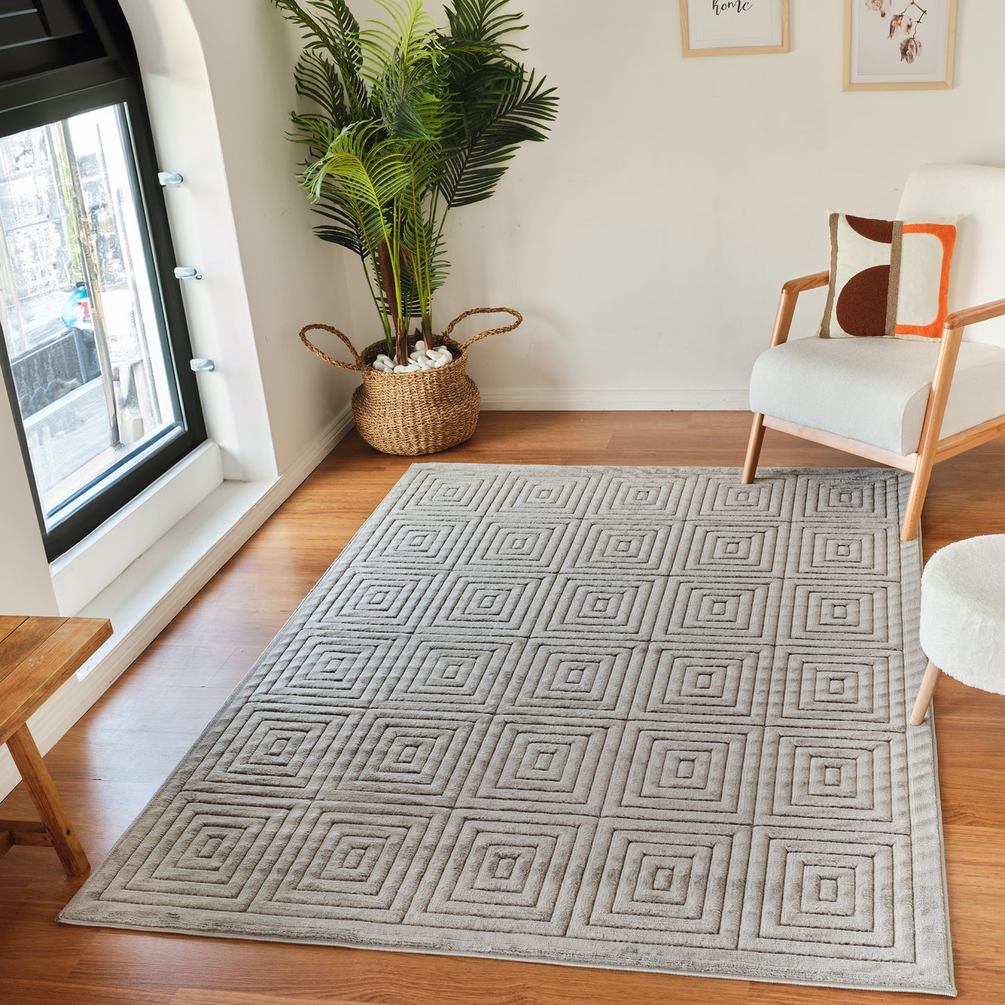 VEDA In- & Outdoor Scandi Modern Boho Grey Area Rug