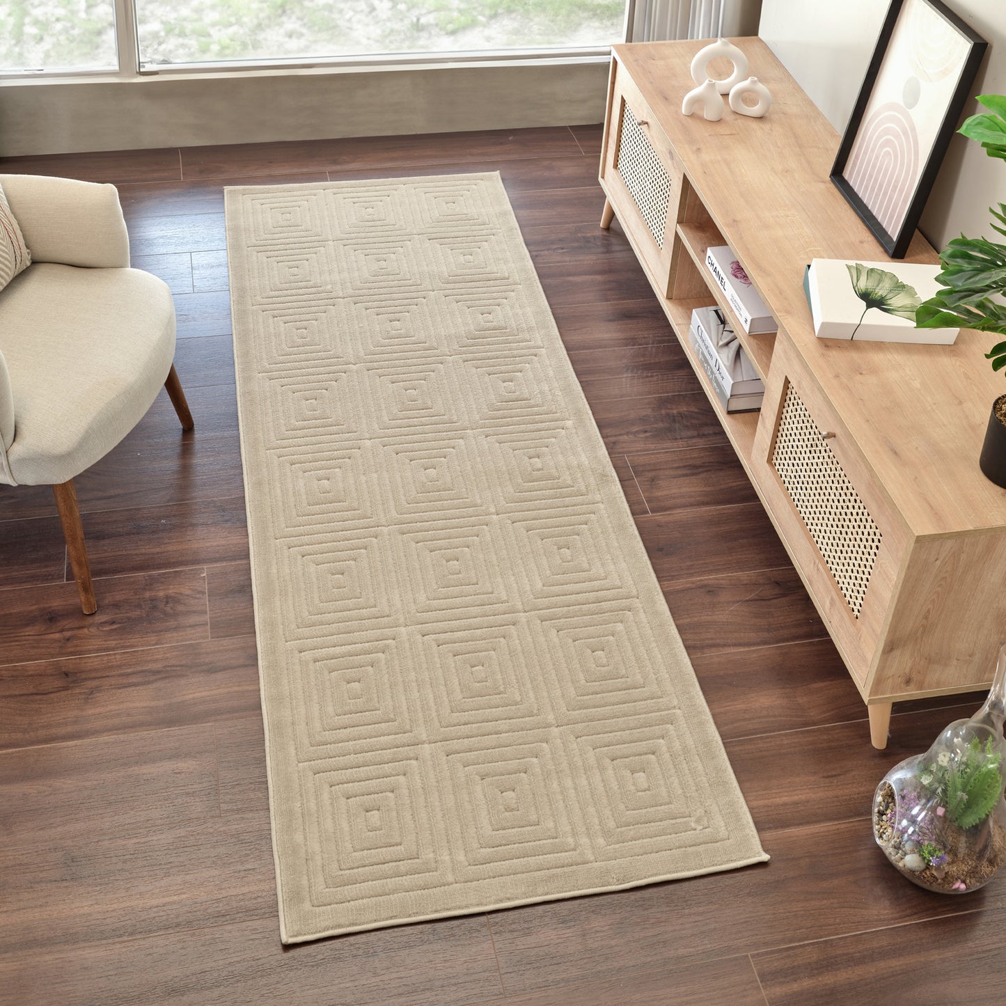 VEDA In- & Outdoor Scandi Modern Boho Beige Area Rug