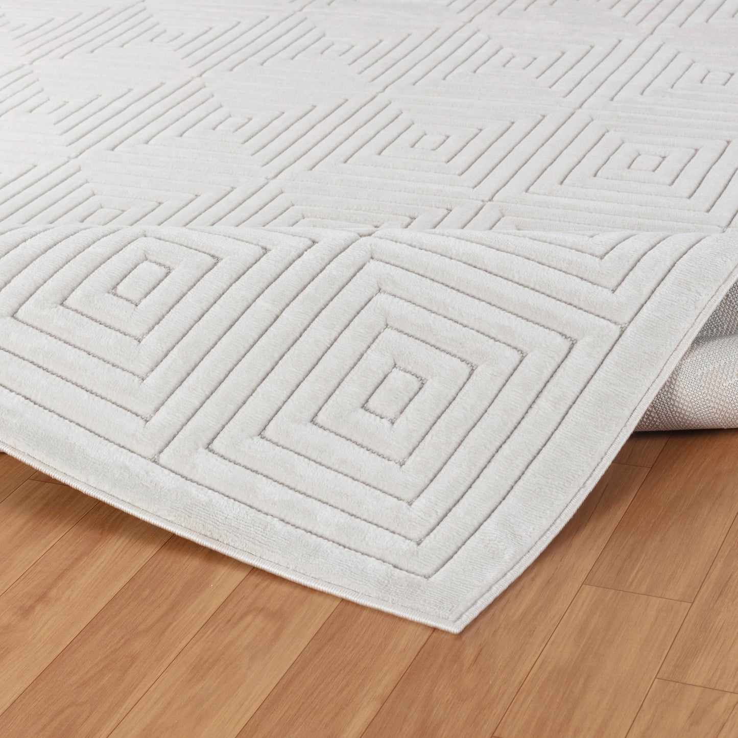 VEDA In- & Outdoor Scandi Modern Boho White Area Rug