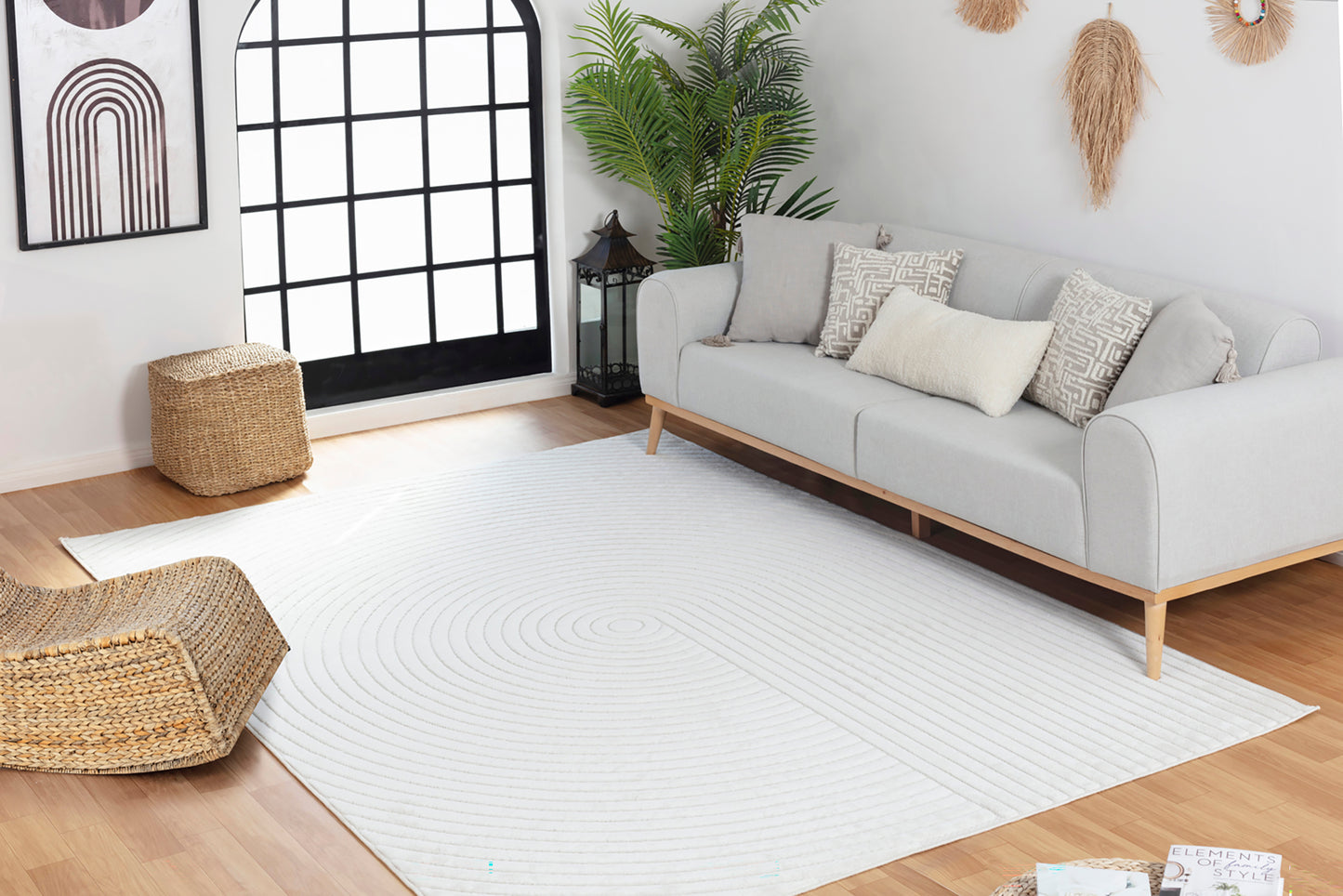 DEKOTA In- & Outdoor Scandi Modern Boho White Area Rug