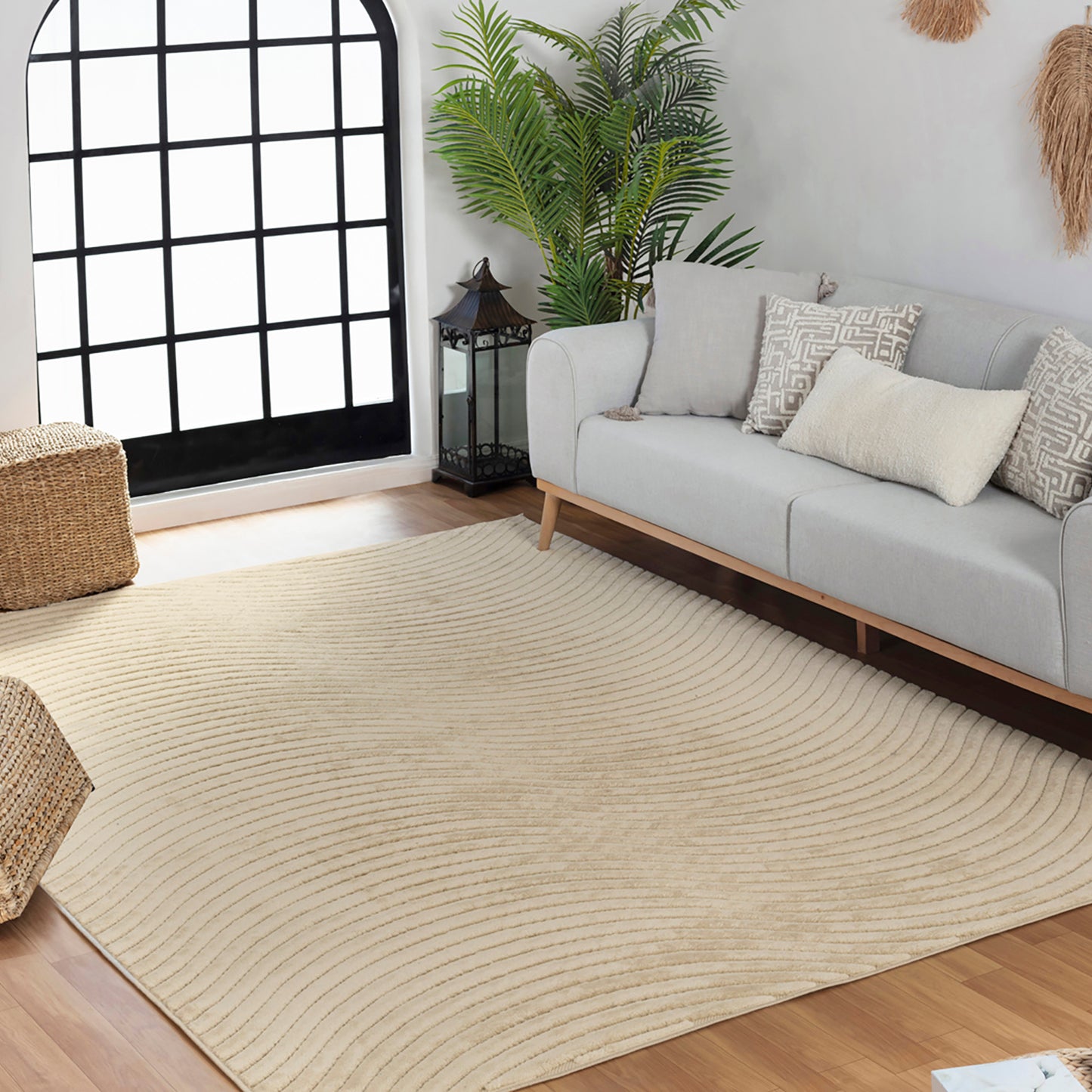 FEDRICK In- & Outdoor Scandi Modern Boho Beige Area Rug