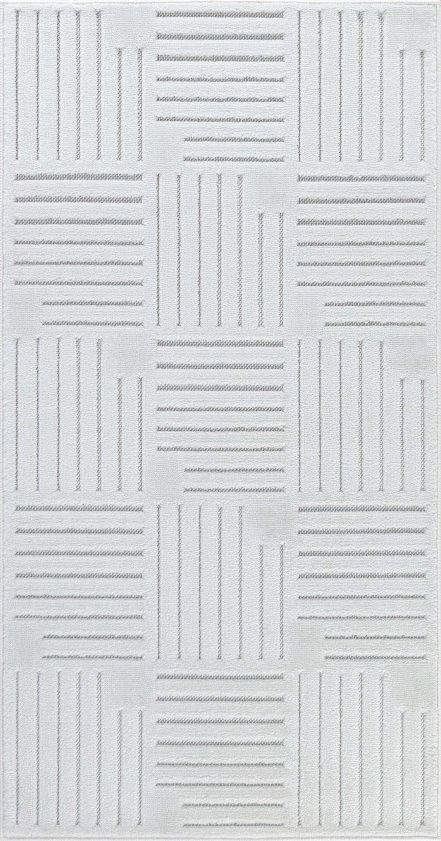 SHIAN In- & Outdoor Scandi Modern Boho White Area Rug