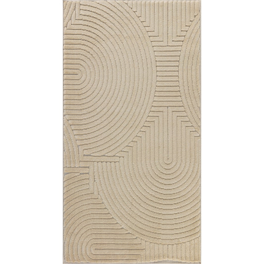 TIYA In- & Outdoor Scandi Modern Boho Beige Area Rug