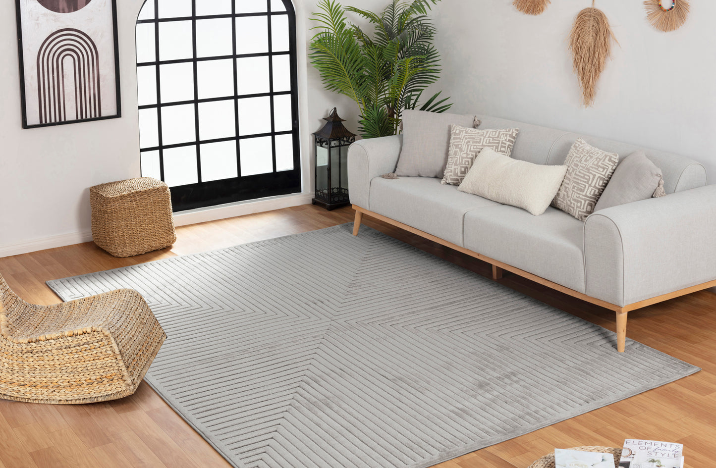 VALRIE In- & Outdoor Scandi Modern Boho Grey Area Rug