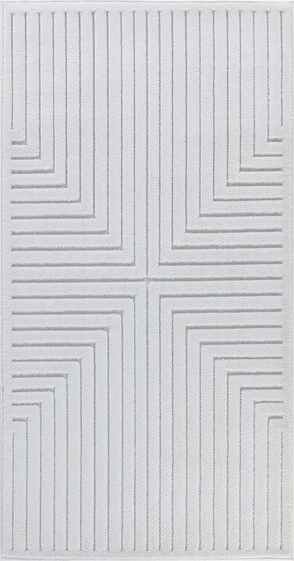 VALRIE In- & Outdoor Scandi Modern Boho White Area Rug