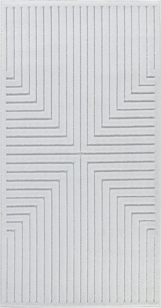 VALRIE In- & Outdoor Scandi Modern Boho White Area Rug