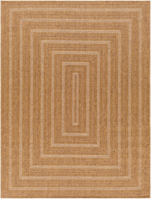 RISCHARD In- & Outdoor Jute-Look Rug I Balcony, Terrace, Living Room, Patio I Modern Boho Rug, UV Weather Stain Resistant I Tan, Brown