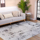 OMMEREN Abstract Modern Marble Light Grey Area Rug