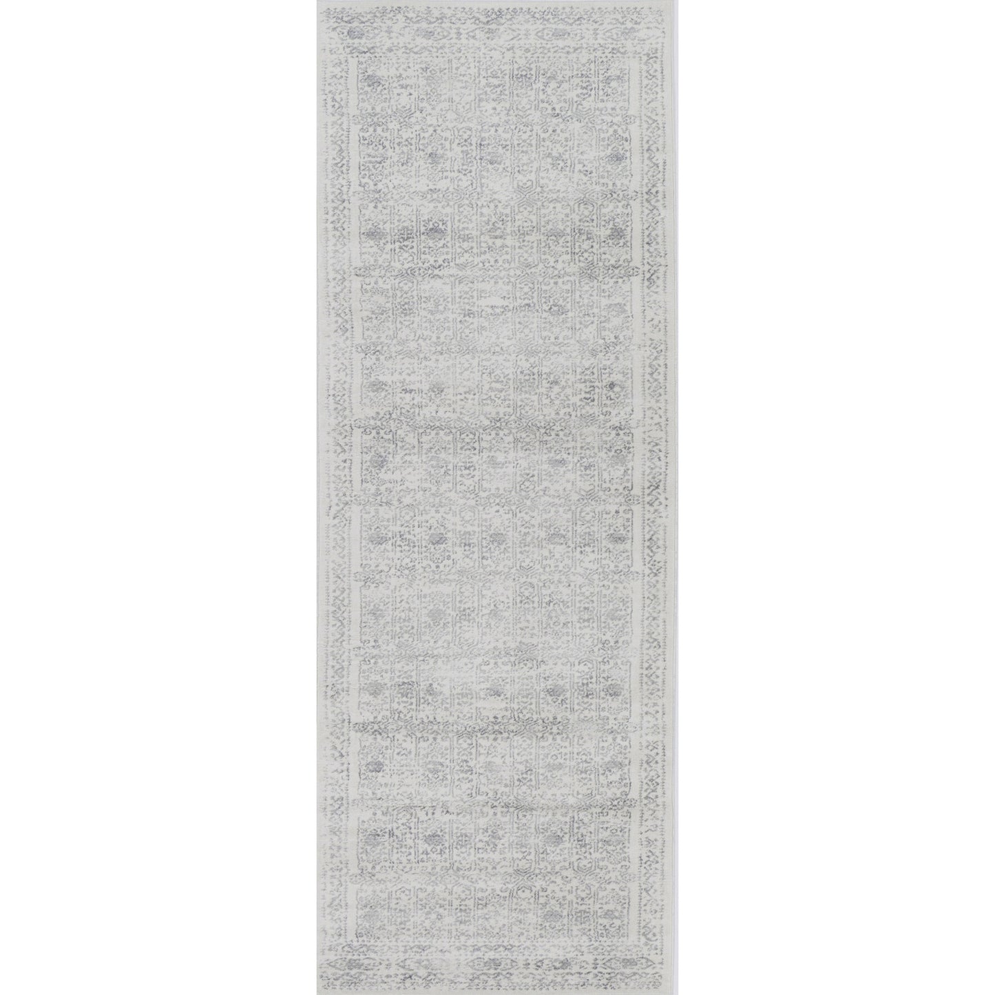 HYERES Vintage Rug I Living Room, Bedroom, Hallway I Traditional Oriental Boho Rug, Soft Area Rug, Short Pile, Easy Care I Ivory, Grey