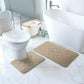 TIGRAN 2-Piece Machine Washable Non-Slip Light Beige Bathroom Rug Set