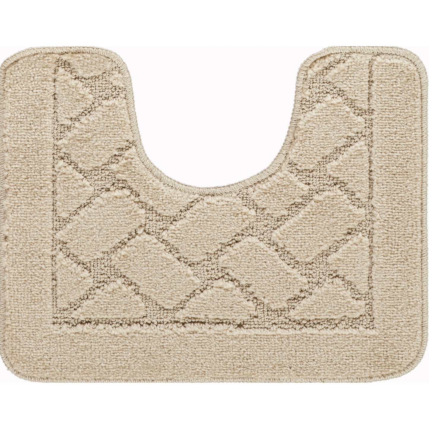 TIGRAN 2-Piece Machine Washable Non-Slip Light Beige Bathroom Rug Set