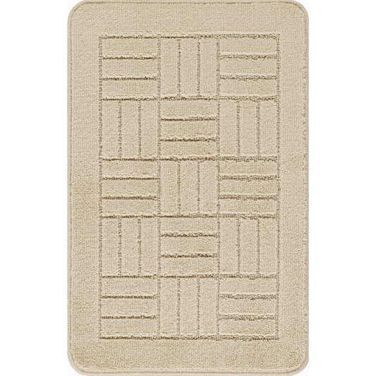 NYRISS 2-Piece Machine Washable Non-Slip Light Beige Bathroom Rug Set