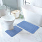 ASLEY 2 Piece Bathroom Rug Set I Machine Washable Wet Room Rugs, Absorbent, Non Slip, Toilet Pedestal Mat, High Pile I Blue