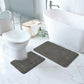 ASLEY 2 Piece Bathroom Rug Set I Machine Washable Wet Room Rugs, Absorbent, Non Slip, Toilet Pedestal Mat, High Pile I Dark Grey