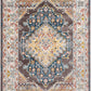 VAR Vintage Rug I Living Room, Bedroom, Dining I Traditional Oriental Boho Rug, Soft Area Rug, Short Pile, Easy Care I Multicolour, Blue