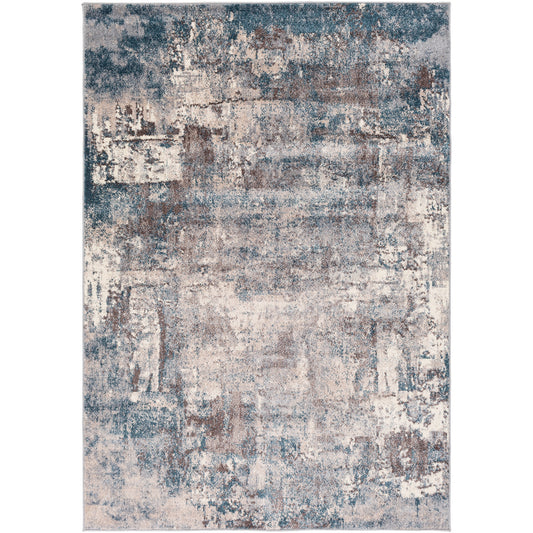 LOIRE Abstract Modern Marble Teal Area Rug