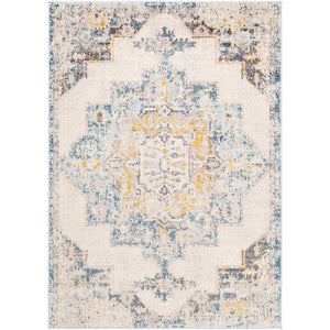 GARD Vintage Traditional Oriental Boho Sky Blue Area Rug