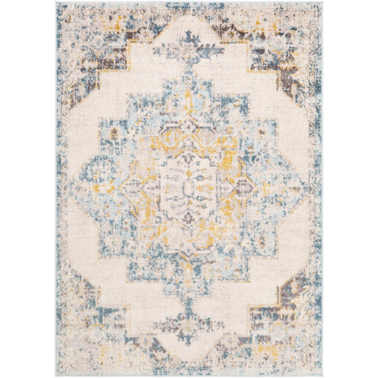 GARD Vintage Traditional Oriental Boho Sky Blue Area Rug