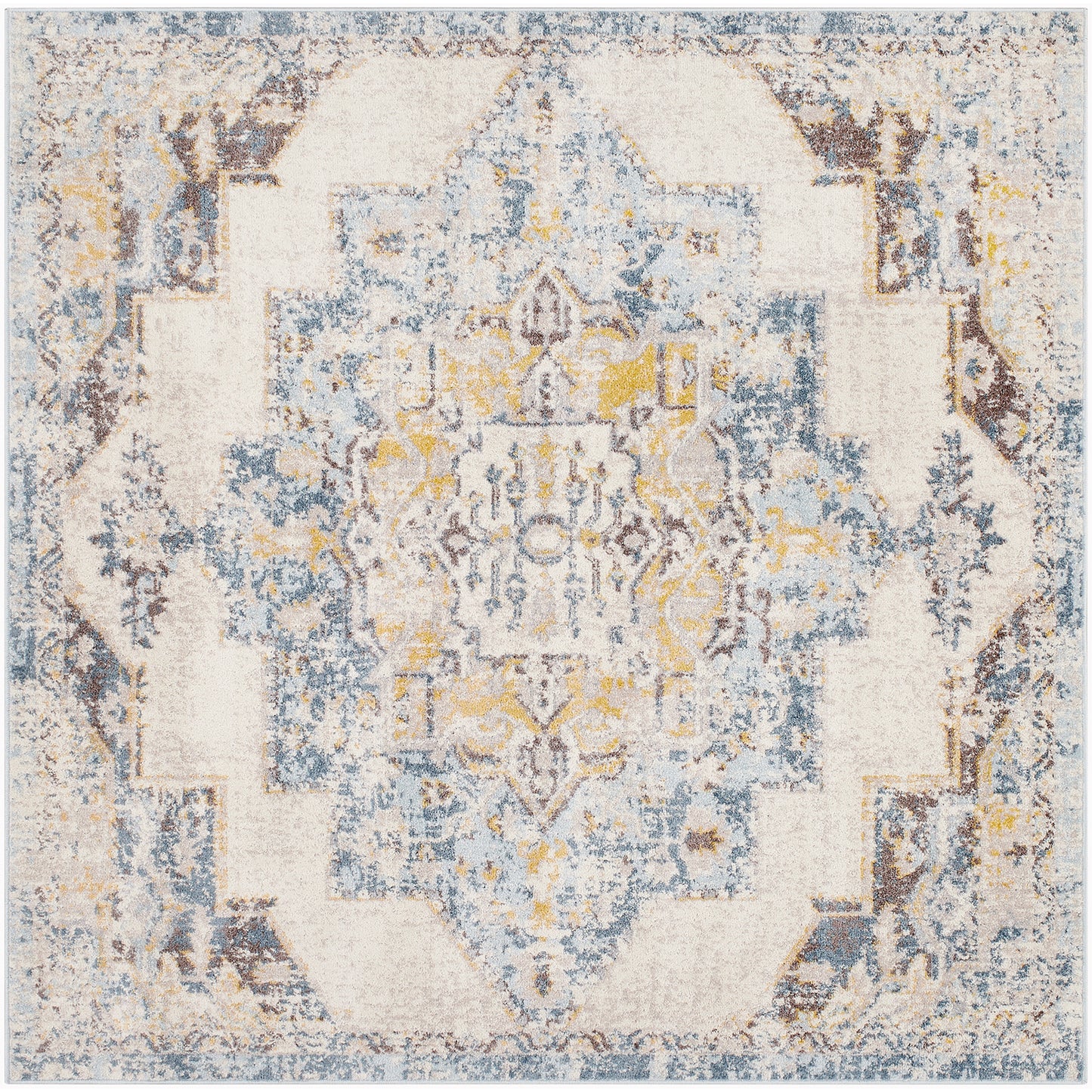 GARD Vintage Traditional Oriental Boho Sky Blue Area Rug