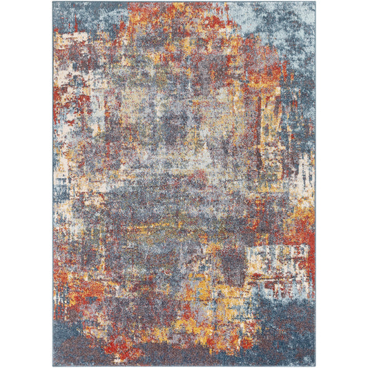 LOIRE Abstract Modern Marble Burnt Orange Area Rug