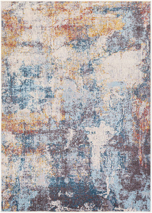 HAARLEM Abstract Modern Marble Dark Blue Area Rug