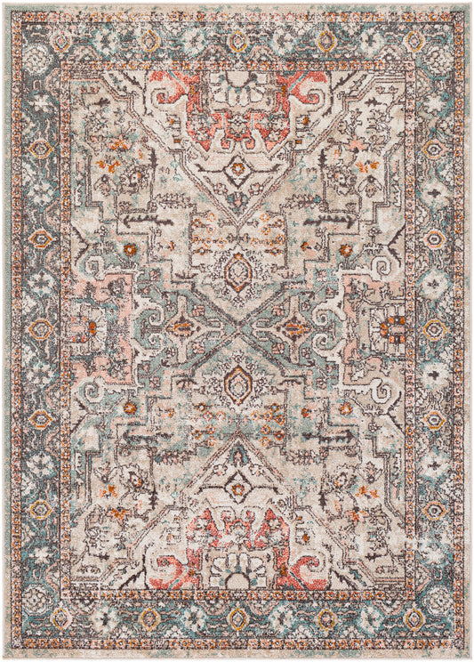 HEILOO Vintage Traditional Oriental Boho Brick Area Rug