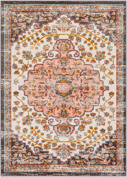 HENSBROEK Vintage Traditional Oriental Boho Brick Area Rug