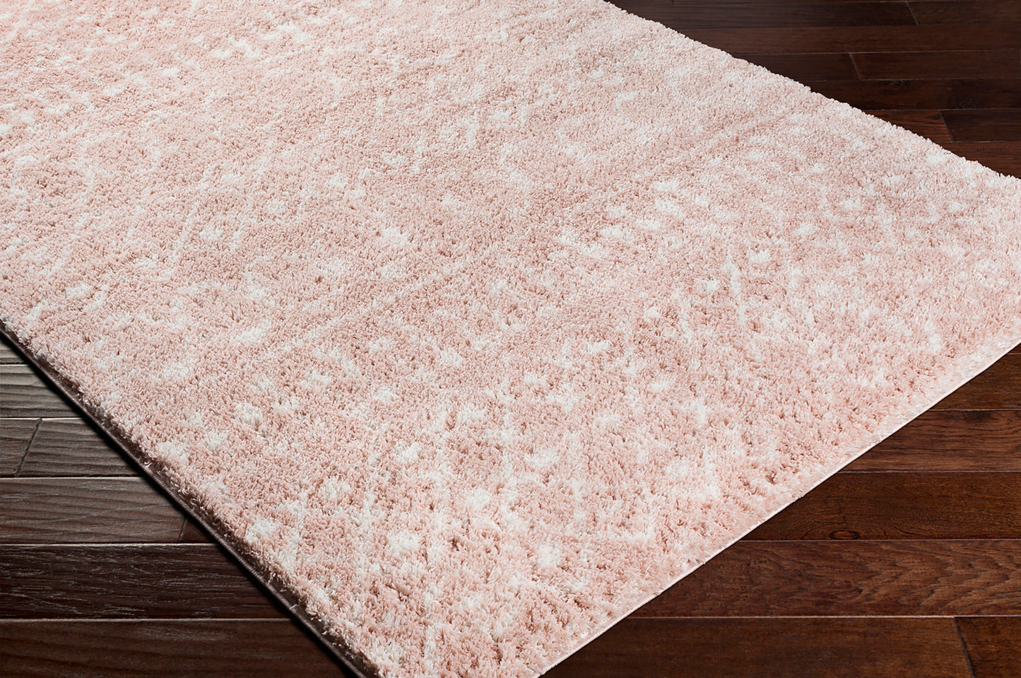 HUIZEN Shaggy Rug I Living Room, Bedroom, Hallway I Modern Boho Area Rug, Soft Fluffy Rug, Plush Pile, Large Thick Rug I Pink, Ivory