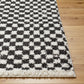 EMMITT Shaggy Checkered Rug I Living Room, Bedroom I Modern Boho Area Rug, Soft Rug, Plush Pile, Thick Rug, Easy Care I Ivory, Black