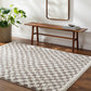 EMMITT Shaggy Checkered Rug I Living Room, Bedroom I Modern Boho Area Rug, Soft Rug, Plush Pile, Thick Rug, Easy Care I Ivory, Grey